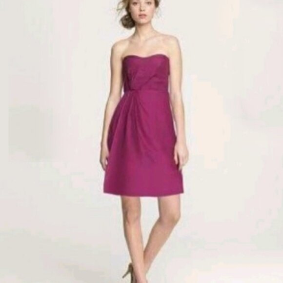 J.Crew 100% Silk Strapless Chiffon Cocktail Party Dress - Picture 2 of 5